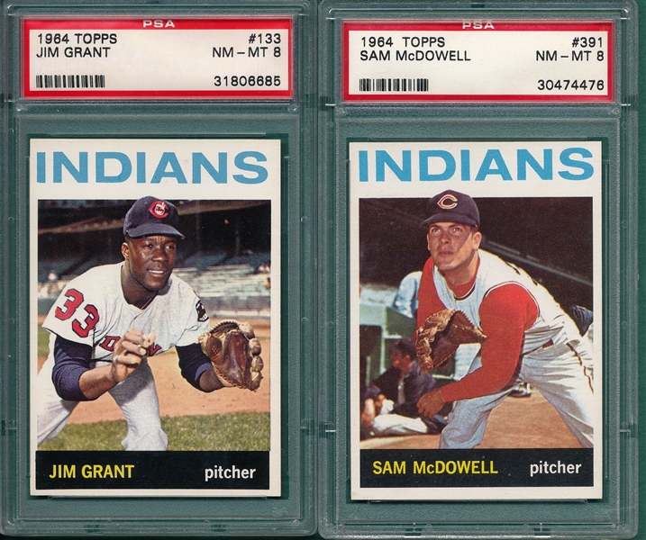 1964 Topps #133 Grant & #391 McDowell, Lot of (2) PSA 8