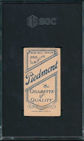 1909-1911 T206 Fletcher Piedmont Cigarettes SGC 3.5
