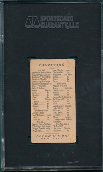 1888 N162 Smith Goodwin Champions SGC 1.5