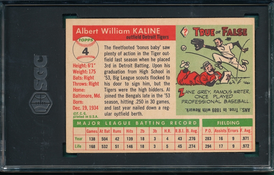 1955 Topps #4 Al Kaline SGC 3.5
