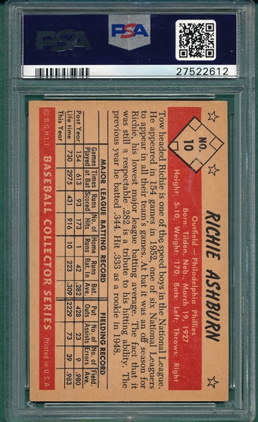 1953 Bowman Color #10 Richie Ashburn PSA 5
