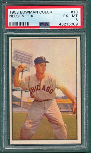 1953 Bowman Color #18 Nelson Fox PSA 6
