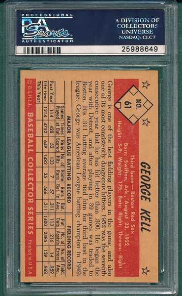 1953 Bowman Color #61 George Kell PSA 6