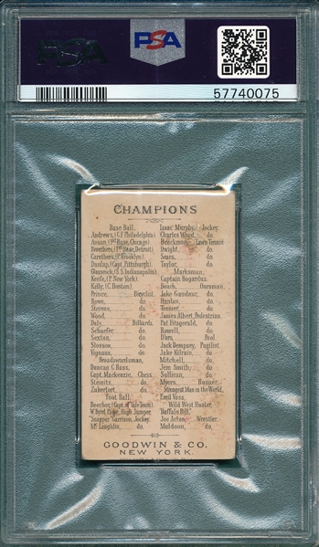1888 N162 Muldoon Goodwin Champions PSA 3