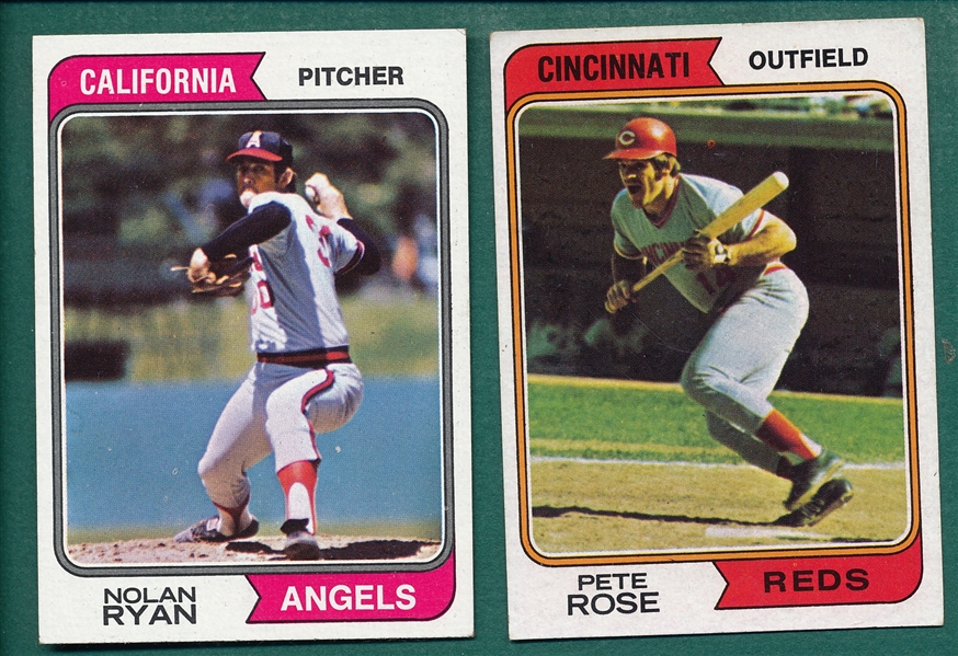 1974 Topps #300 Rose & #20 Nolan Ryan, Lot of (2)