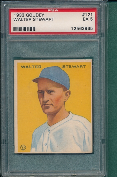 1933 Goudey #121 Walter Stewart PSA 5