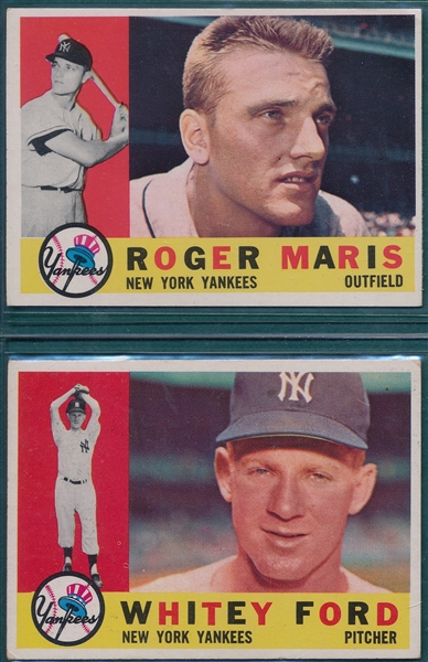 1960 Topps #35 Ford & #377 Maris, Lot of (2)