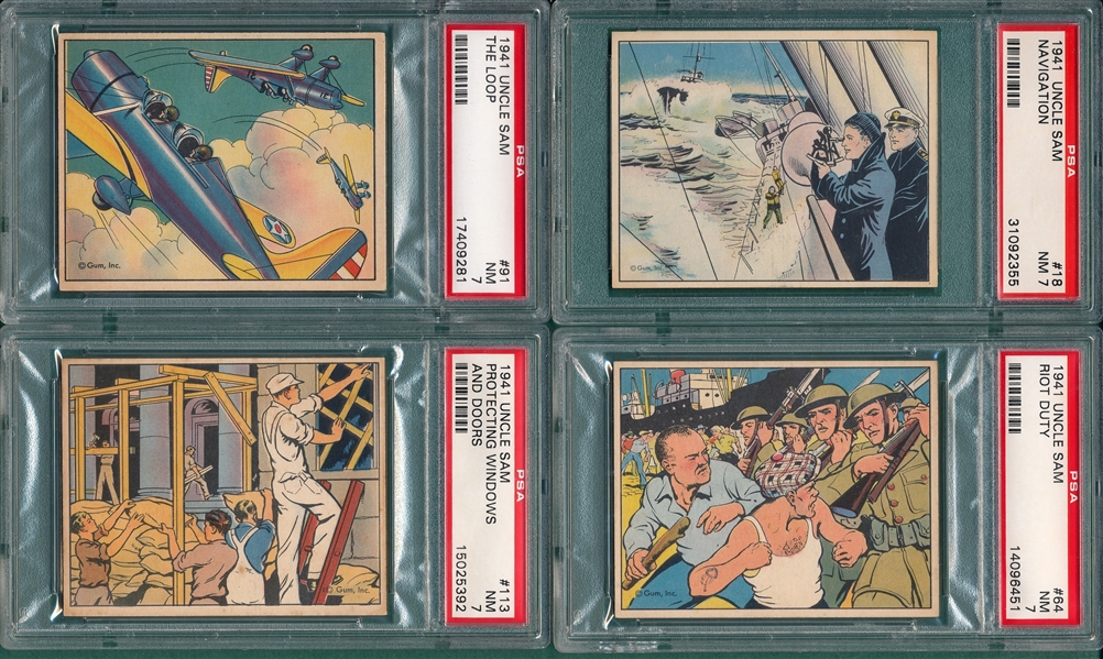 1941 Uncle Sam Lot of (4) W/ #18 Navigation PSA 7