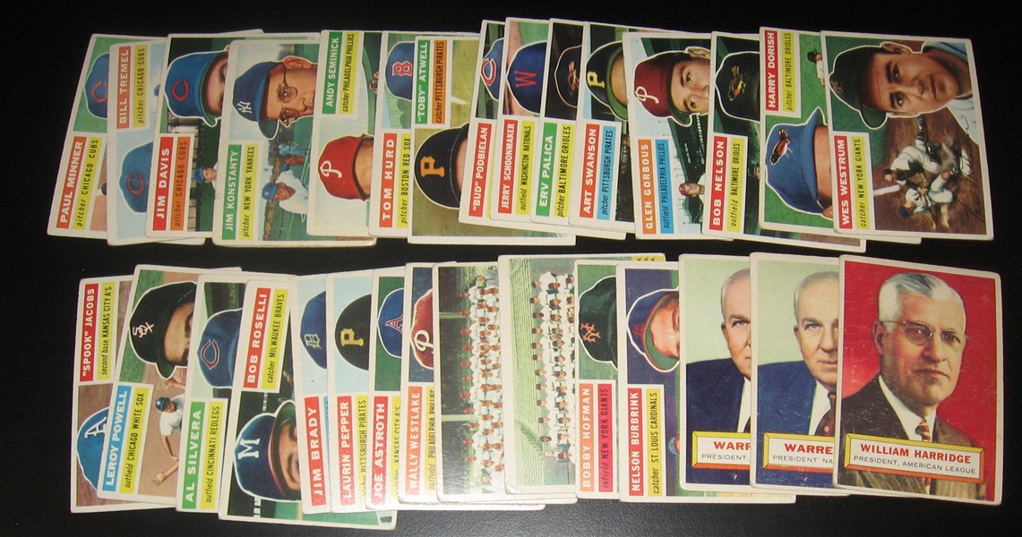 1956 Topps Lot of (44) W/ (13) Team Cards & Irvin
