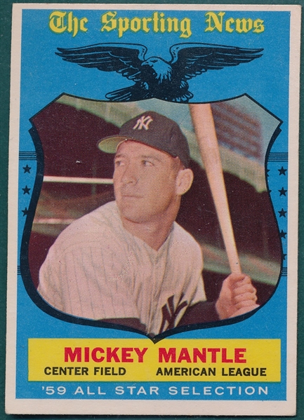1959 Topps #564 Mickey Mantle, All Star, *Hi #*