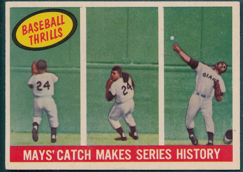 1959 Topps #464 Mays Catch Makes Series History