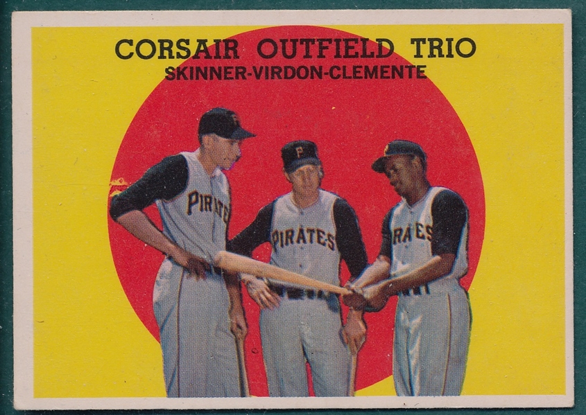 1959 Topps #543 Corsair Outfield Trio W/ Clemente, *Hi #*