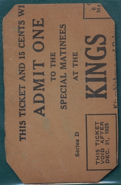 1922 E120 Frank Baker American Caramel, *Kings Ad Sheet Back*
