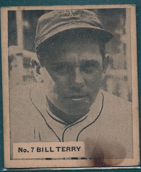 1936 World Wide Gum #7 Bill Terry