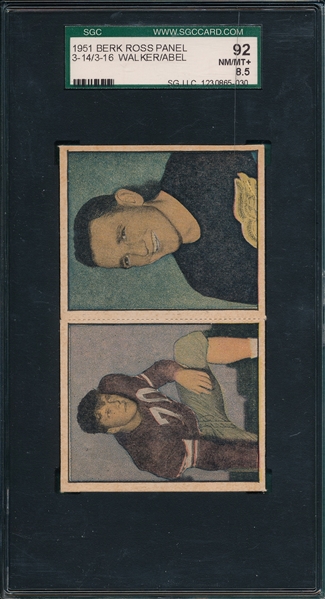 1951 Berk Ross Panel #3-14/3-16 Walker/Abel SGC 92