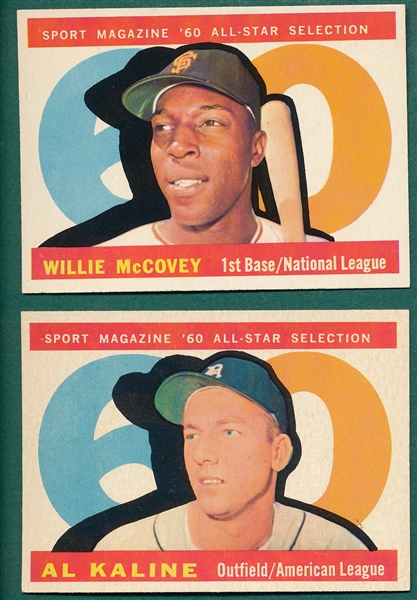 1960 Topps #561 Kaline & #554 McCovey, Rookie, All Stars, Lot of (2) *Hi #*
