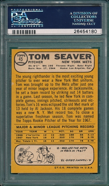1968 Topps #45 Tom Seaver PSA 5