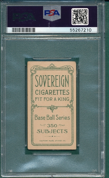 1909-1911 T206 Stahl, No Glove, Sovereign Cigarettes PSA 3.5