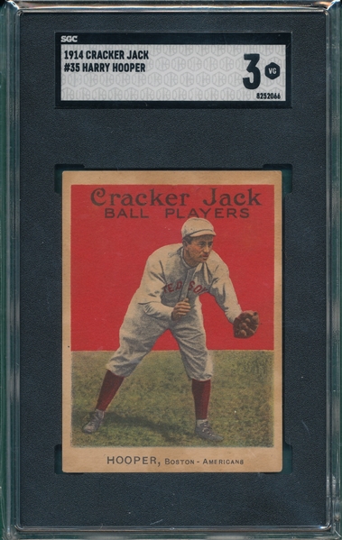 1914 Cracker Jack #35 Harry Hooper SGC 3