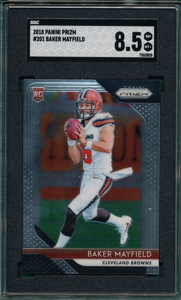 2018 Panini Prizm Silver #201 Baker Mayfield SGC 8.5 *NR/MINT+* *Rookie*