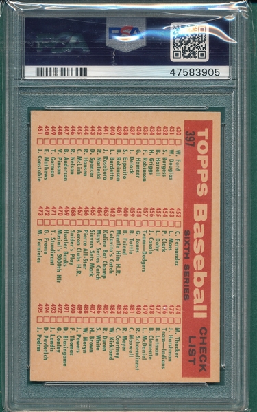 1959 Topps #397 Senators Team PSA 8