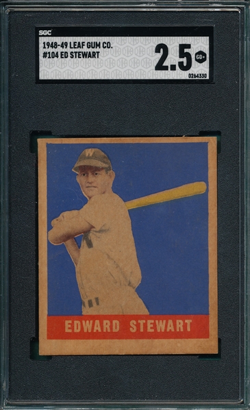 1948 Leaf #104 Ed Stewart SGC 2.5 *SP*