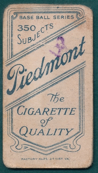 1909-1911 T206 McGinnity Piedmont Cigarettes