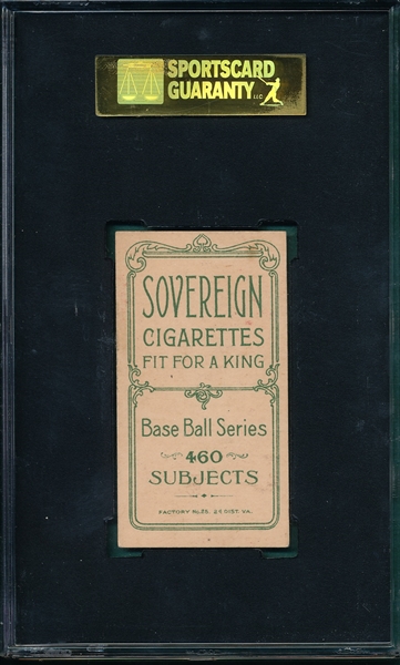1909-1911 T206 Bridwell W/ Cap Sovereign Cigarettes SGC 80 *460 Series*