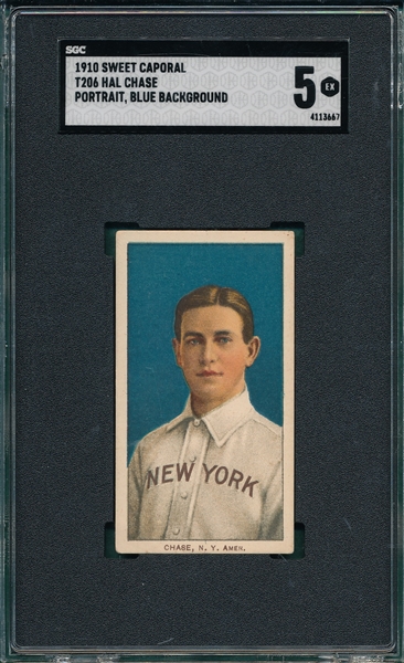 1909-1911 T206 Chase, Portrait, Sweet Caporal Cigarettes SGC 5