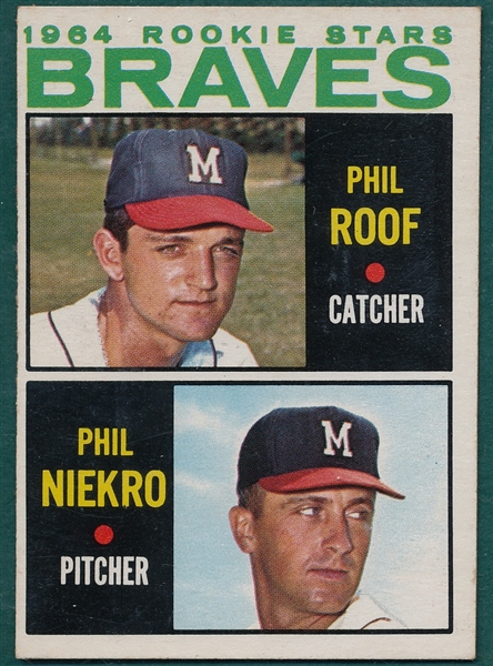 1964 Topps #541 Braves Rookies W/ Phil Niekro, Rookie *Hi #*