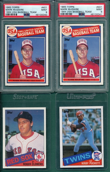 1985 Topps Baseball Complete Set, Lot of (2) W/ #401 McGwire, Rookie, PSA 9 *MINT*