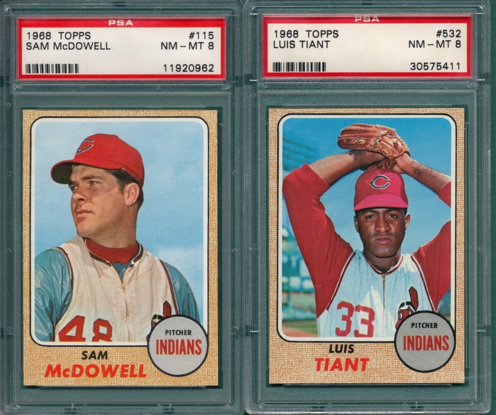 1968 Topps #115 McDowell & #532 Tiant, Lot of (2) PSA 8
