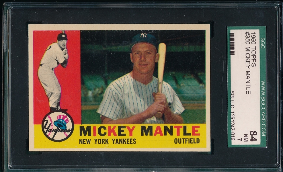 1960 Topps #350 Mickey Mantle SGC 84