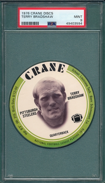 1976 Crane Discs Terry Bradshaw PSA 9 *MINT*