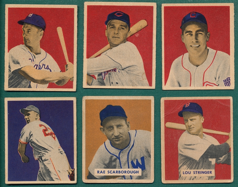 1949 Bowman Lot of (6) W/ #183 Stringer