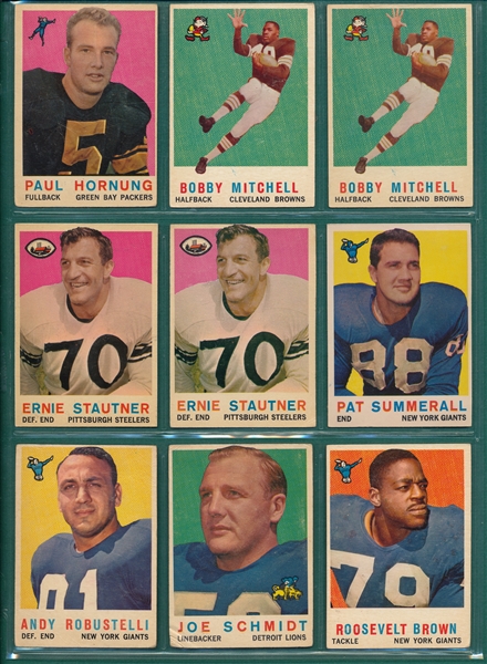 1959 Topps Football Lot of (172) W/ Hornung & Bobby Mitchell (3), Rookie