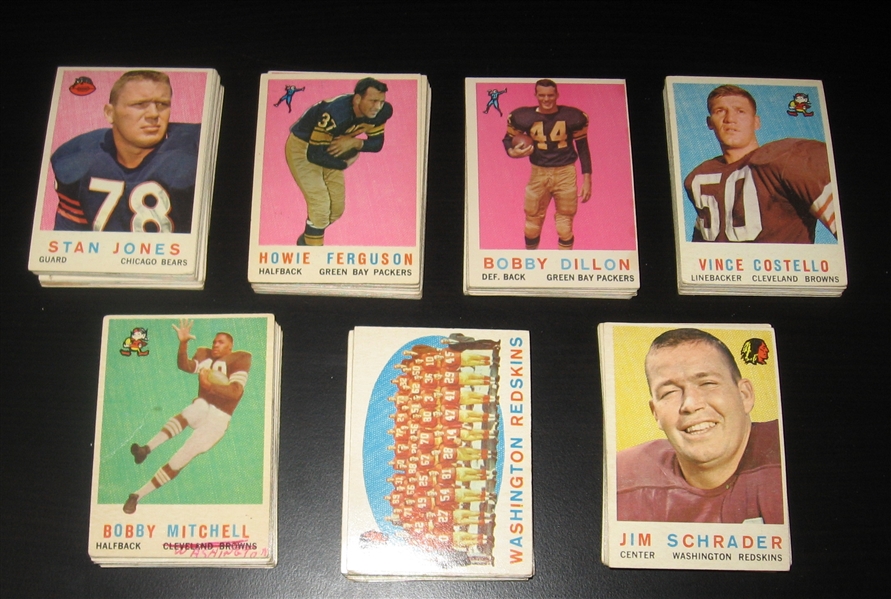 1959 Topps Football Lot of (172) W/ Hornung & Bobby Mitchell (3), Rookie