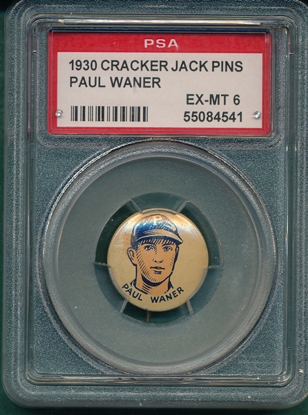 1930 Cracker Jack Pin Paul Waner PSA 6
