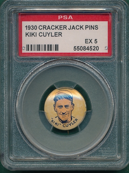 1930 Cracker Jack Pin Kiki Cuyler PSA 5