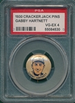 1930 Cracker Jack Pin Gabby Hartnett PSA 4