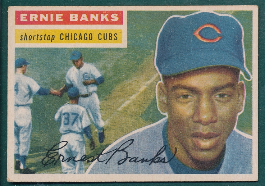 1956 Topps #15 Ernie Banks *White*