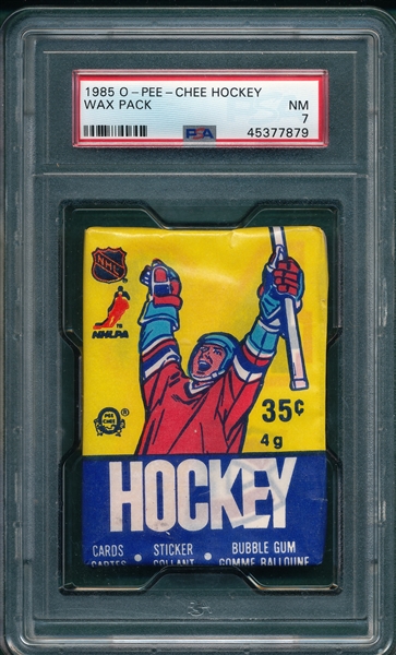 1985 O-Pee-Chee Hockey Unopened Pack PSA 7 *Lemieux, Rookie?*