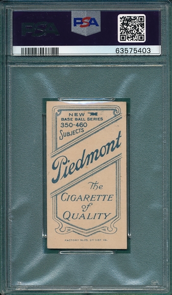 1909-1911 T206 Camnitz, Hands Over Head, Piedmont Cigarettes, PSA 4.5