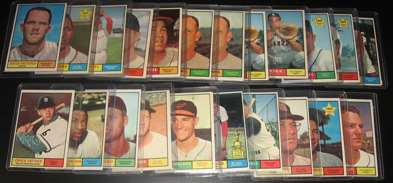 1961 Topps Lot of (26) W/ #536 Tuttle, *Hi #* *Crease Free*