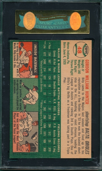 1954 Topps #48 Billy Hunter SGC 86