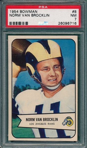 1954 Bowman Football #8 Norm Van Brocklin PSA 7 