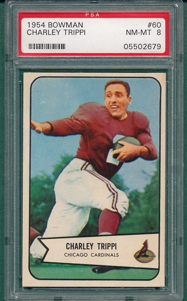 1954 Bowman Football #60 Charley Trippi PSA 8