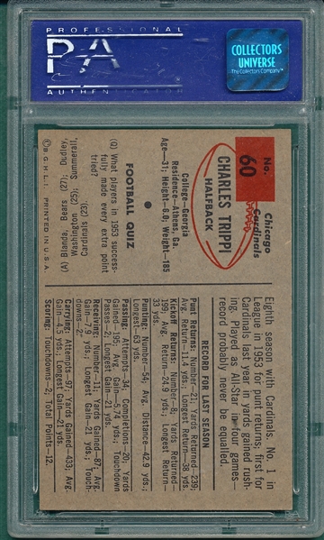 1954 Bowman Football #60 Charley Trippi PSA 8