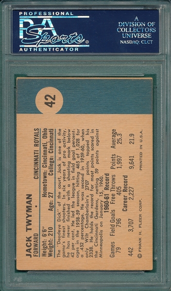 1961 Fleer Basketball #42 Jack Twyman PSA 5.5 