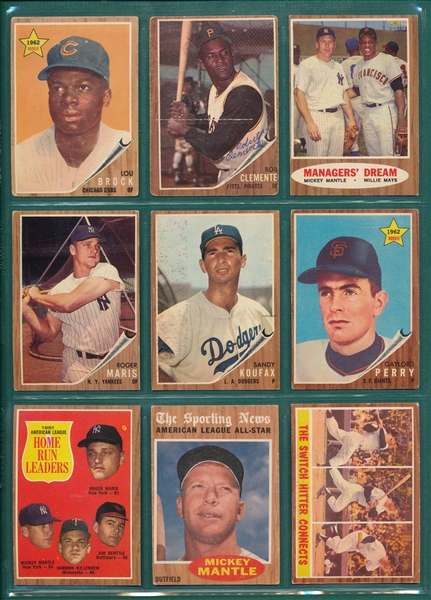 1962 Topps Baseball Complete Set (598 Cards) 